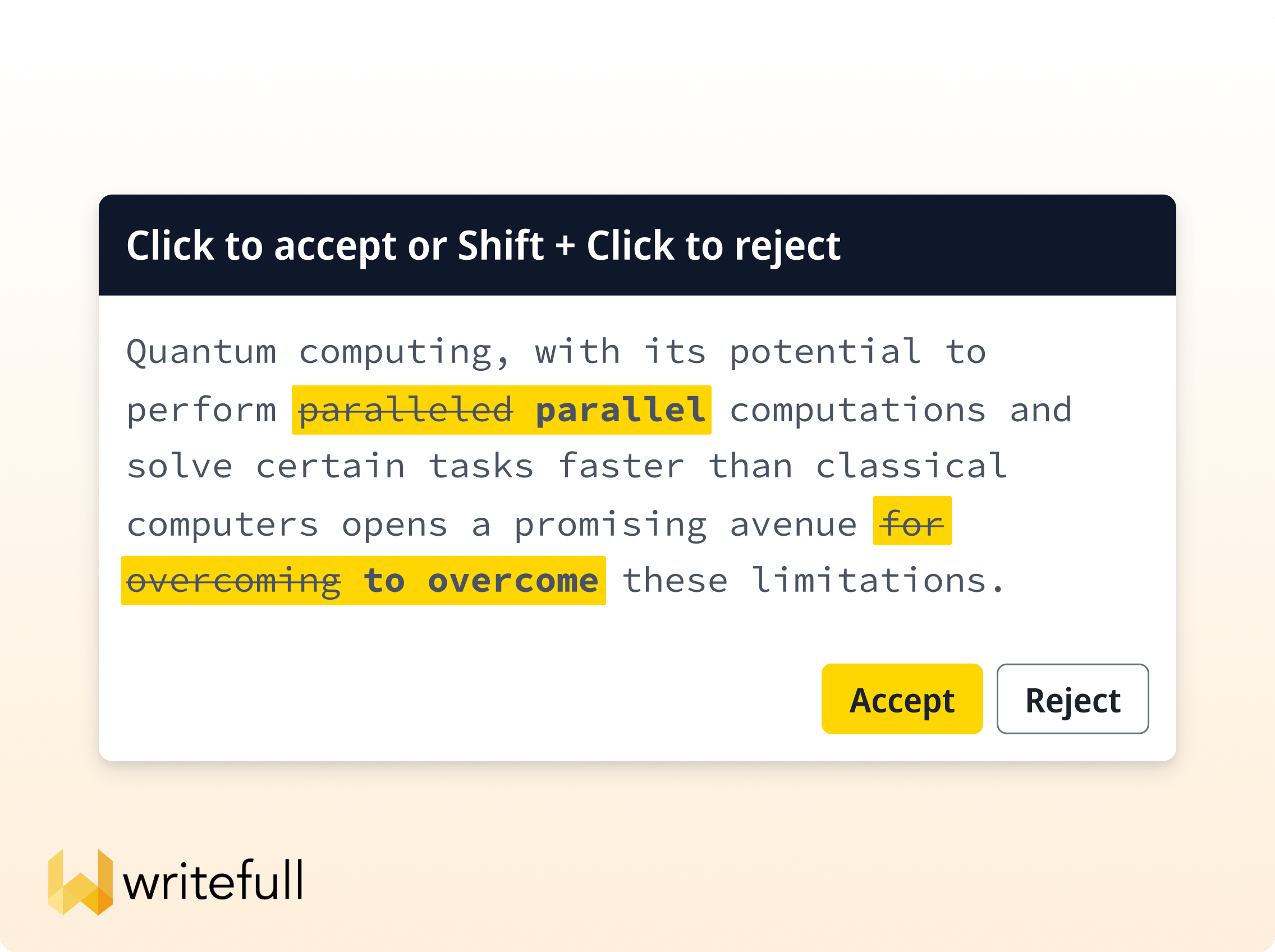 An image showing Writefull-s research-tailored AI language feedback