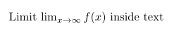 Example of limits inside text